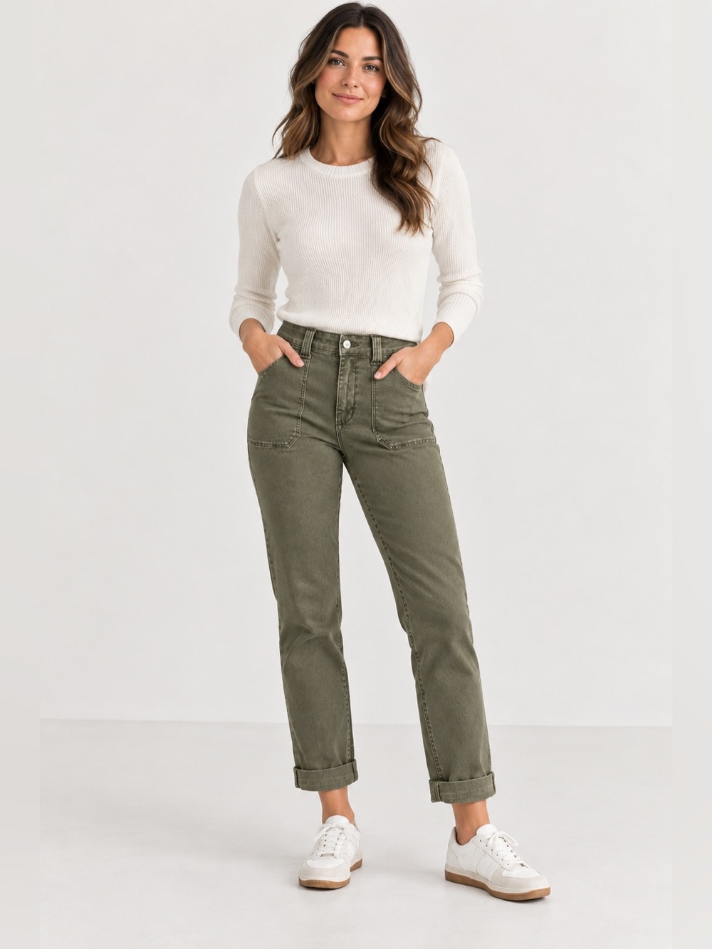 Judy Blue 14W Olive Garment Dyed Mid Rise Slim Straight Jeans 31x26